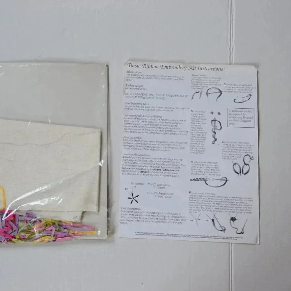 Vtg Ribbon Embroidery  Kit - Picture 6 of 6